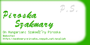 piroska szakmary business card